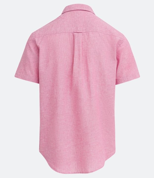Camisa Comfort Básica en Lino con Bolsillo Delantero 7