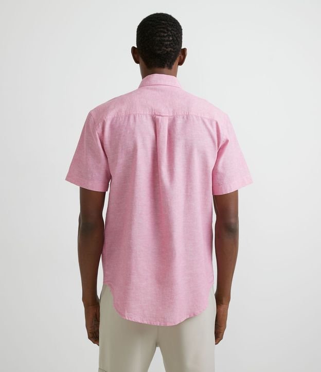 Camisa Comfort Básica en Lino con Bolsillo Delantero 3
