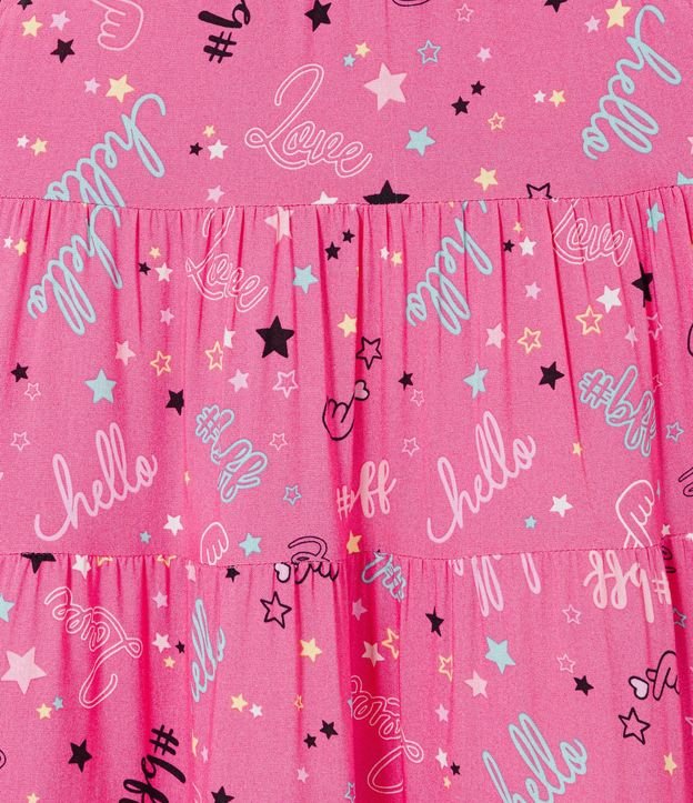 Vestido Infantil en Viscosa con Estampados de Palabras - Talle 5 a 14 años 3