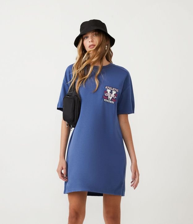 Vestido Corto en Piquet con Estampado Frente y Espalda