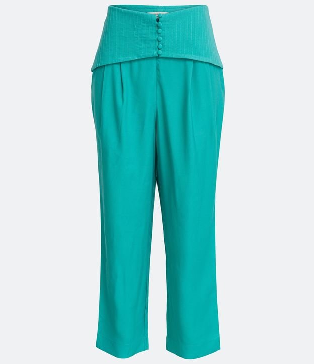 Pantalón Confort en Viscosa con Pala Pespuntado y Botones Forrados 5