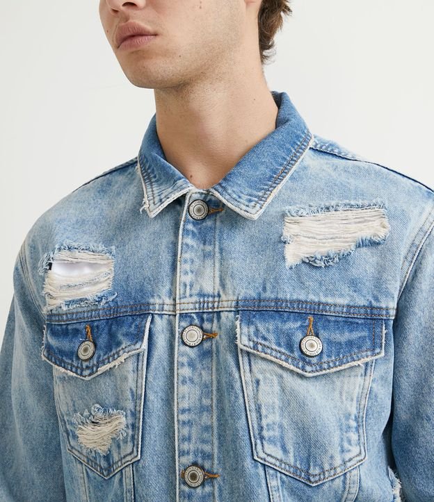 Campera Jeans Destroyed Delavé 3