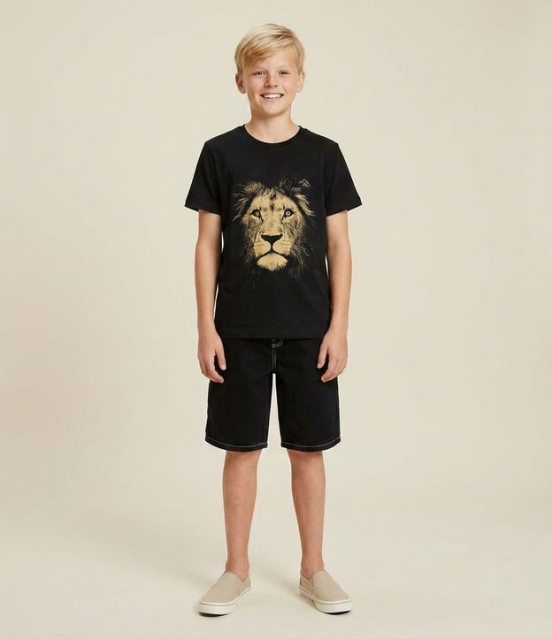 Remera Infantil Estampa de León - Talle 5 a 14 años