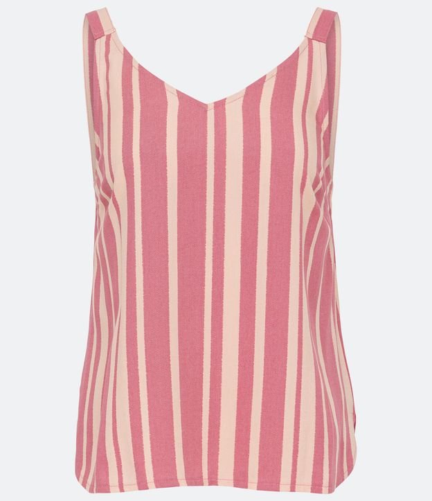 Blusa Musculosa en Viscosa con Estampado de Rayas 5