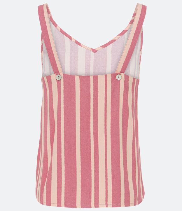 Blusa Musculosa en Viscosa con Estampado de Rayas 6