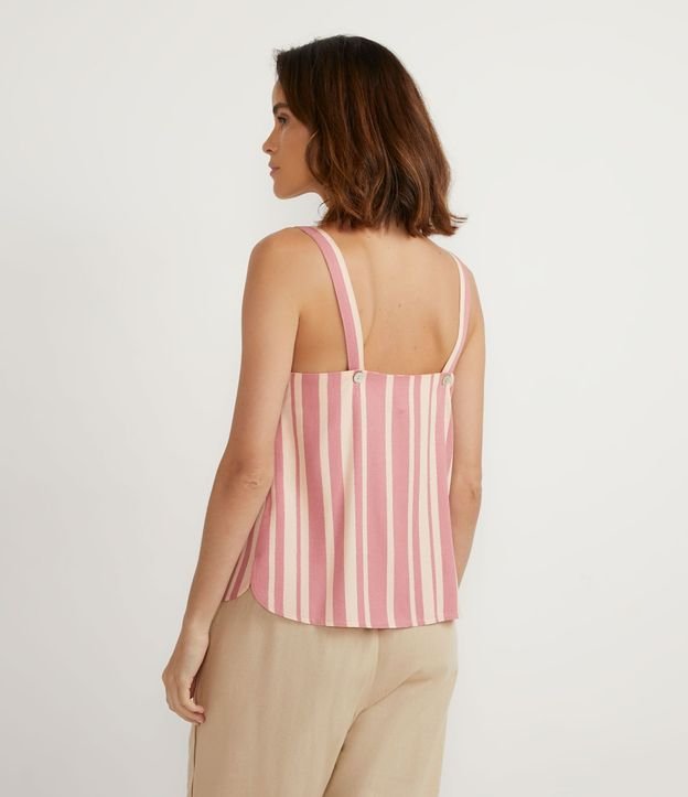 Blusa Musculosa en Viscosa con Estampado de Rayas 2