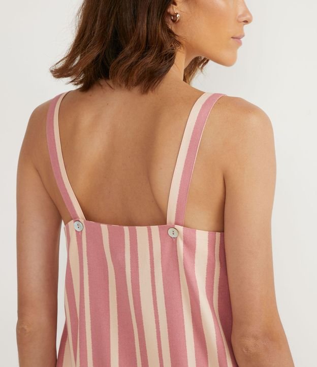 Blusa Musculosa en Viscosa con Estampado de Rayas 4
