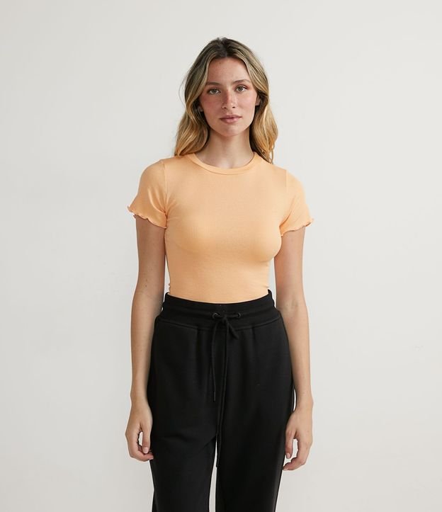 Blusa Básica en Ribana con Volados en la Barra