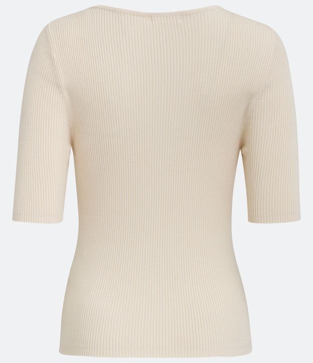Blusa de Punto Acanalada con Cuello Barco 3