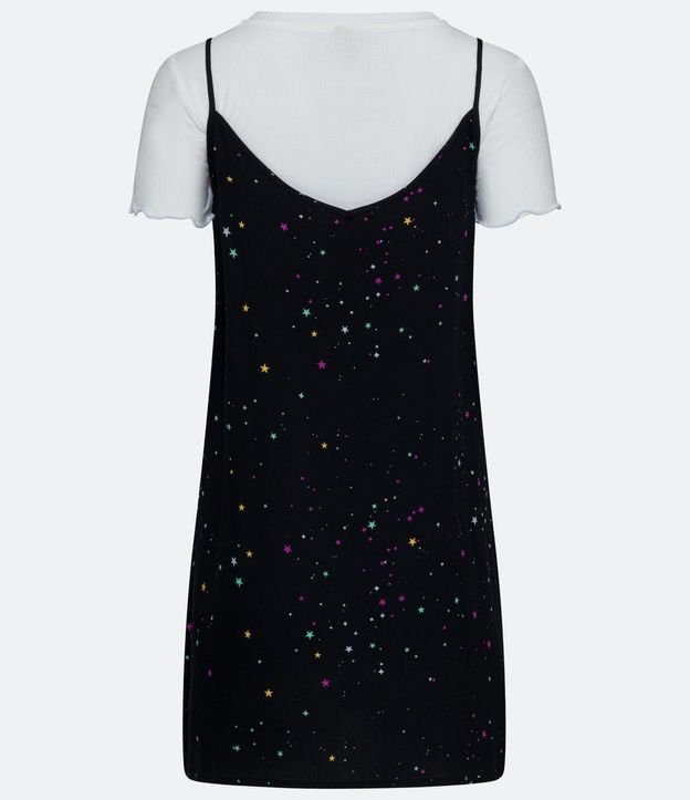 Vestido Corto en Viscosa Estampado Estrellas con Blusa Por Bajo 5