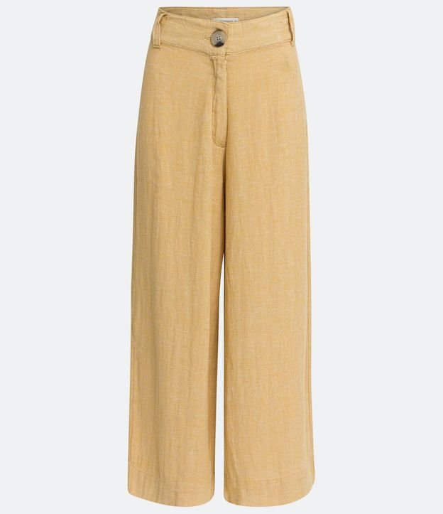 Pantalón Pantalona en Viscolino con Cintura Ancha 5