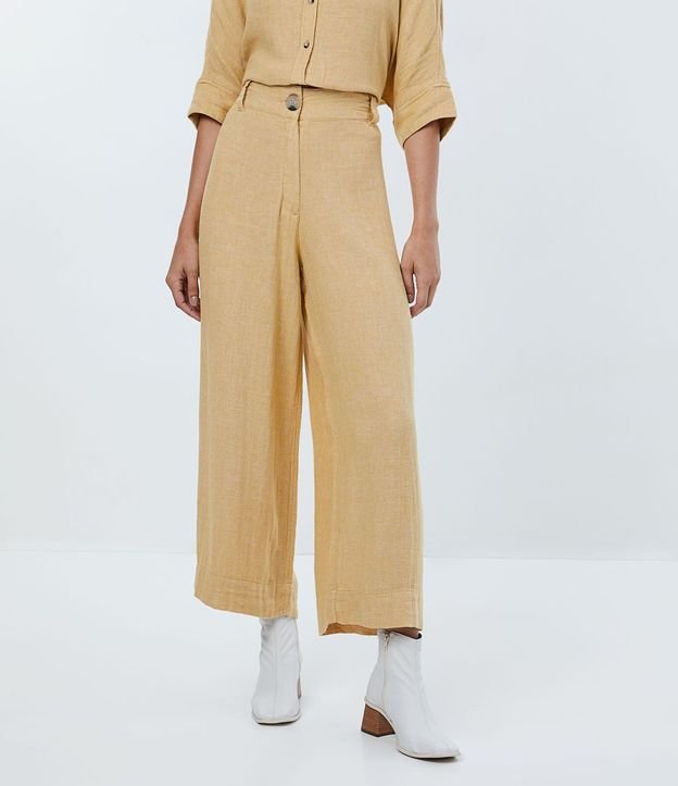 Pantalón Pantalona en Viscolino con Cintura Ancha 2