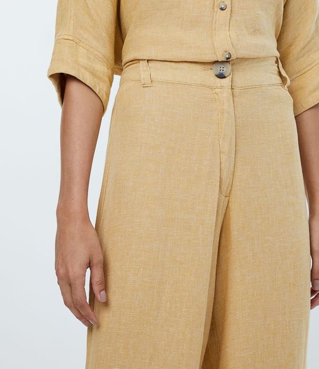 Pantalón Pantalona en Viscolino con Cintura Ancha 4