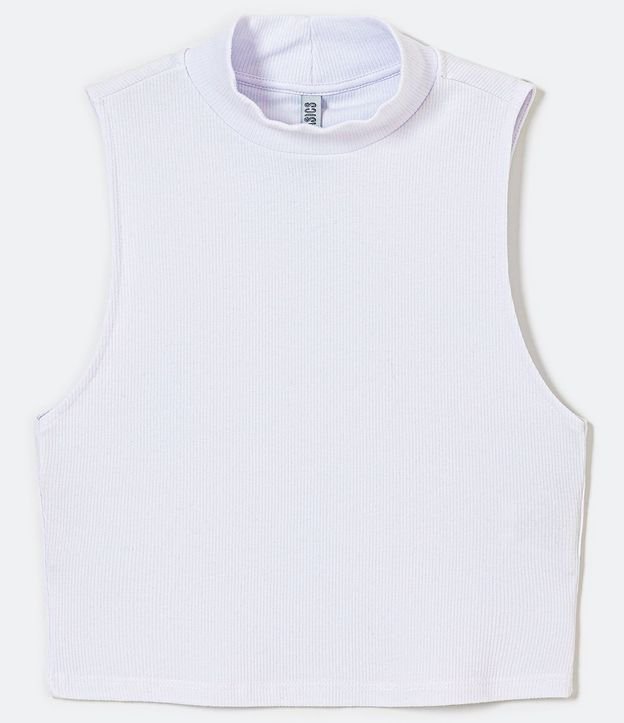 Blusa Cropped Básica sin Manga en Algodón con Cuello Alto 6