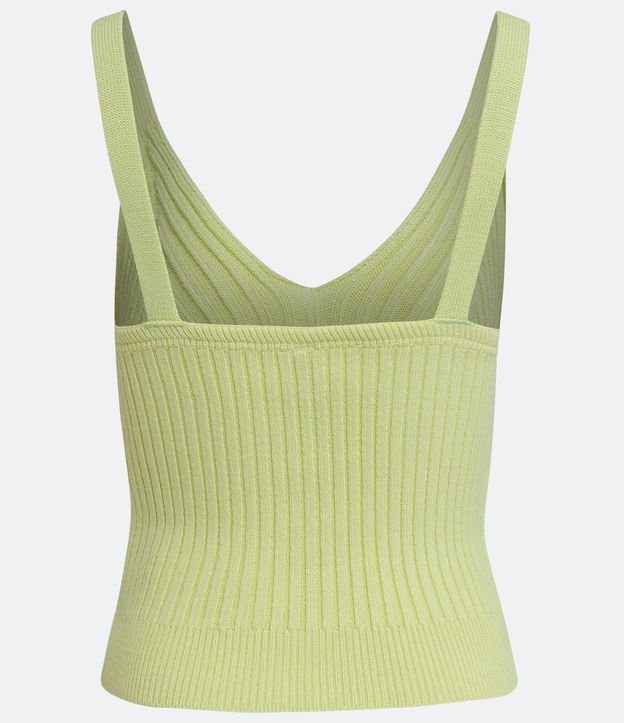 Blusa Corta de Punto Acanalado con Escote V y Tirantes Médios 9