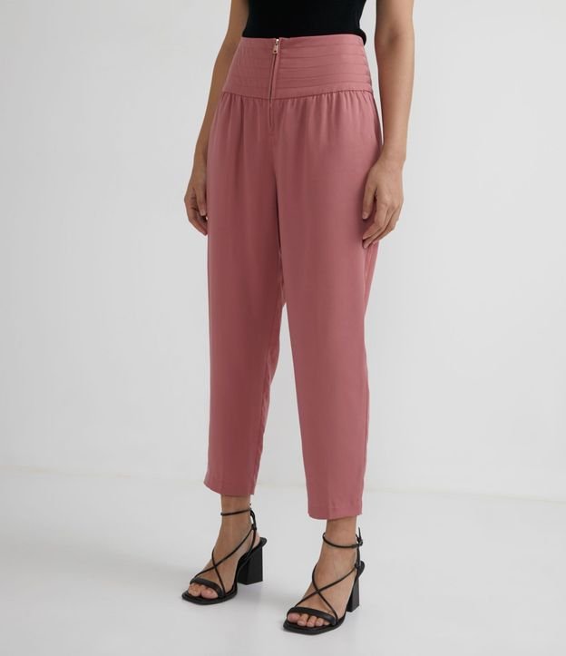 Pantalón en Liocel con Cintura Ancha y Pespuntado 2