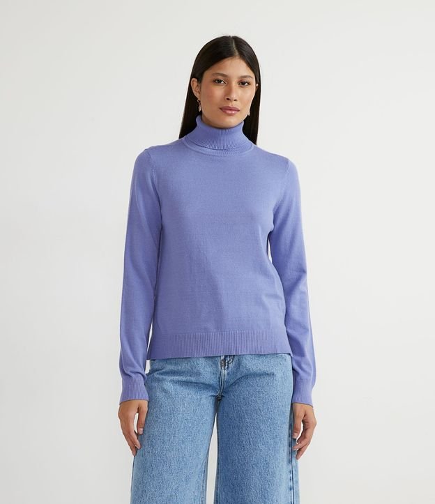 Blusa Alargada de Punto con Cuello Alto