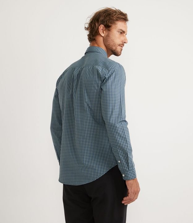 Camisa Slim Manga Larga con Estampado de Cuadros 2