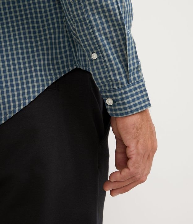 Camisa Slim Manga Larga con Estampado de Cuadros 4