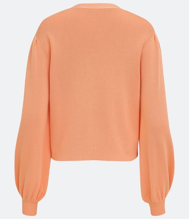 Chaqueta Corta de Punto con Manga Abullonada y Botones Forrados 6
