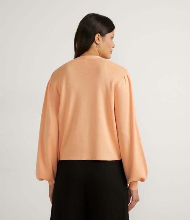 Chaqueta Corta de Punto con Manga Abullonada y Botones Forrados 2