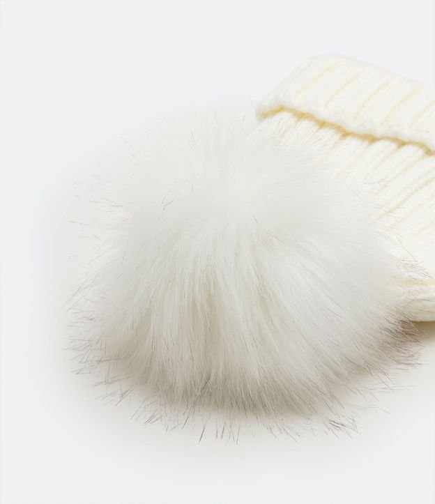 Gorro de Punto Acanalado con Pompón y Bajo Plegado 3