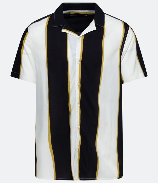 Camisa Manga Corta en Viscosa Rayada