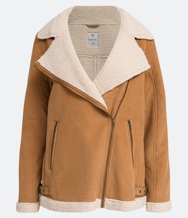Campera Alargada en Terciopelo con Forro en Sherpa 6