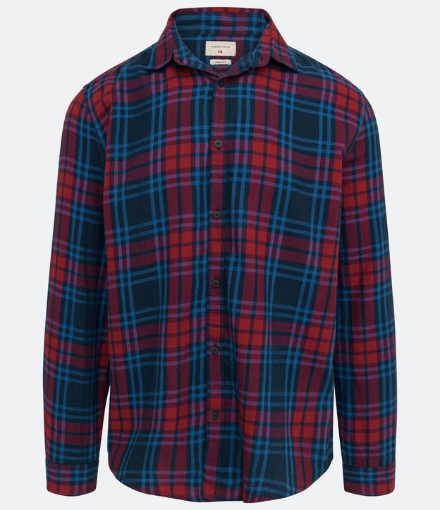 Camisa Comfort de Cuadros en Franela con Manga Larga 6