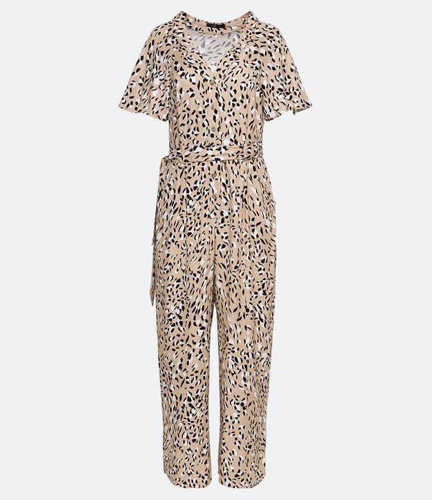 Mono en Viscosa con Estampado Animal Print Jaguar y Cinturón 7