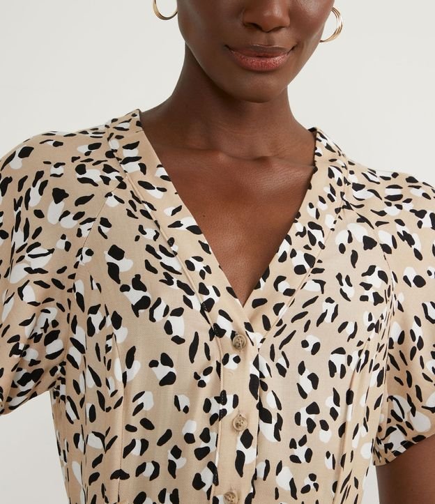 Mono en Viscosa con Estampado Animal Print Jaguar y Cinturón 4