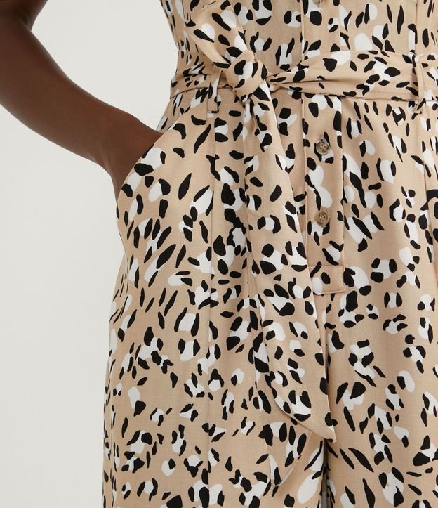 Mono en Viscosa con Estampado Animal Print Jaguar y Cinturón 5
