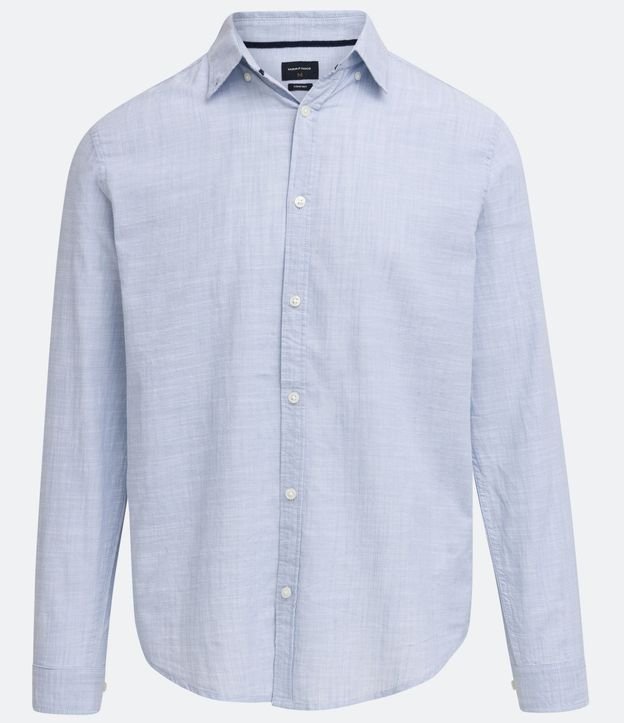 Camisa Slim en Algodón Manga Larga con Fondo Mezcla 5