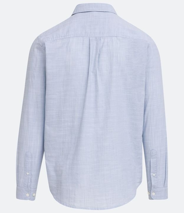 Camisa Slim en Algodón Manga Larga con Fondo Mezcla 6