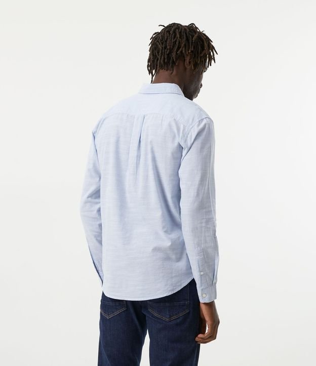 Camisa Slim en Algodón Manga Larga con Fondo Mezcla 3