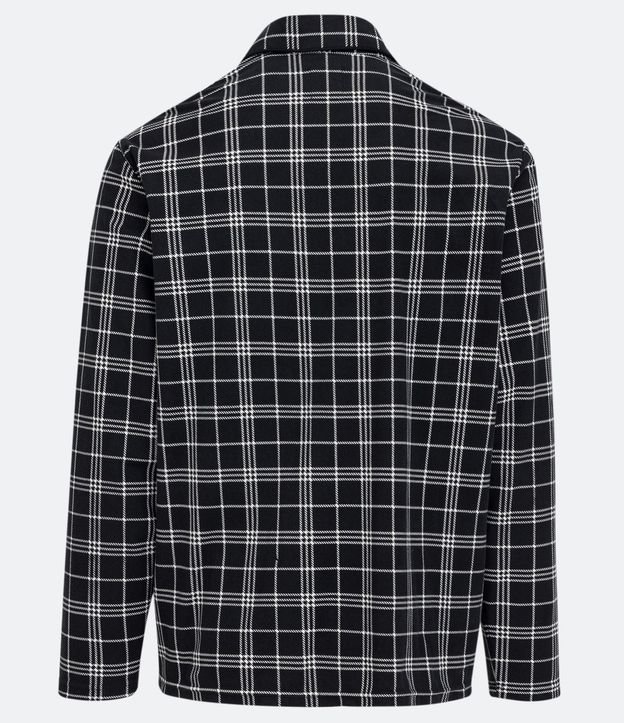 Pijama Camisa en Tejido de Punto Manga Larga con Estampado Cuadrillé 6