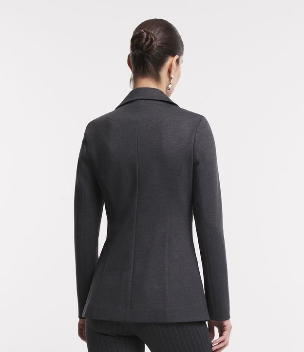 Blazer Slim Alargado en Punto Roma con Bolsillos Embutidos 6