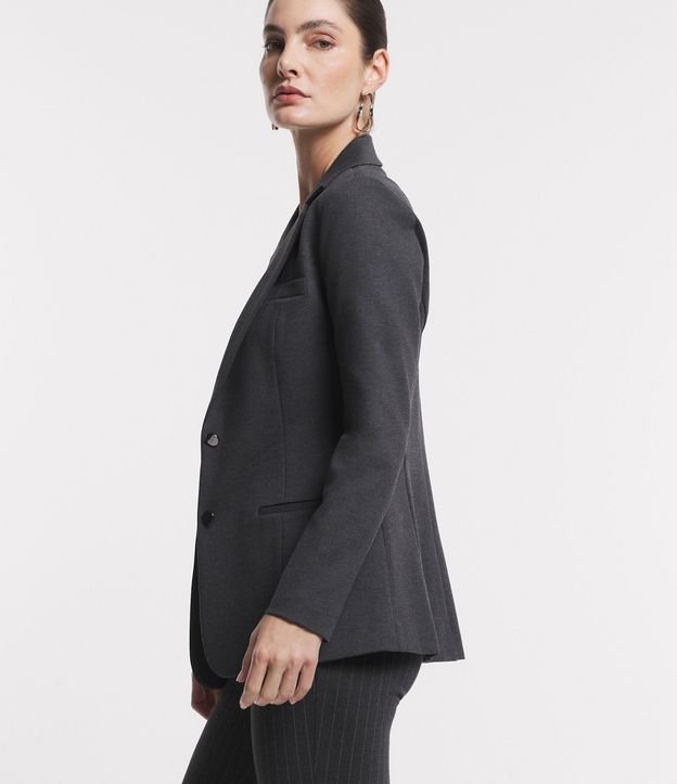 Blazer Slim Alargado en Punto Roma con Bolsillos Embutidos 8