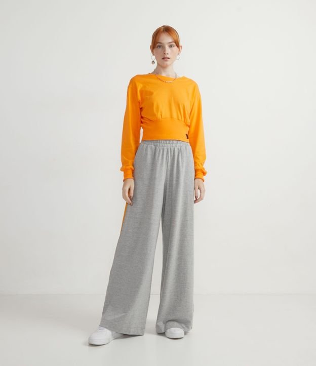 Pantalón Pantalona en Algodón con Rayas Laterales 5
