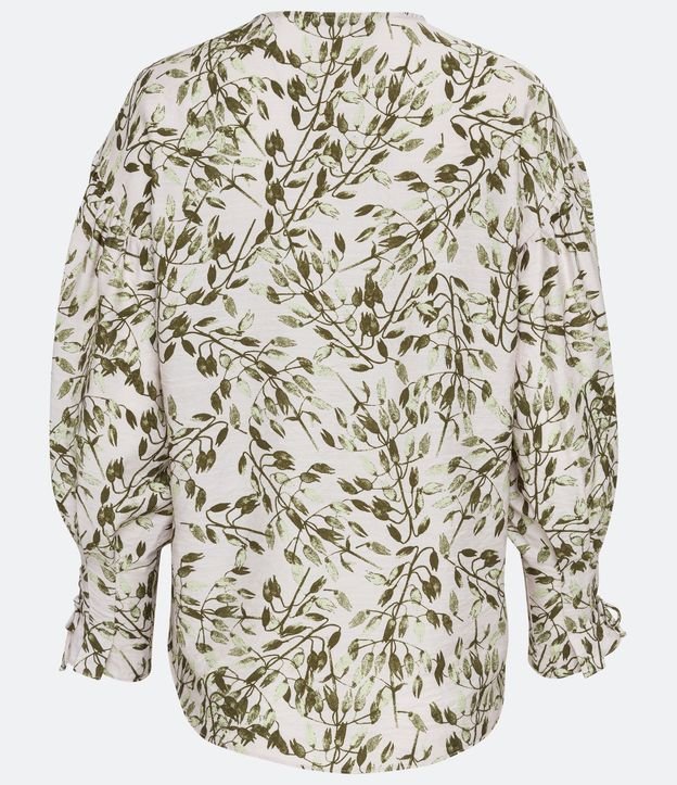 Blusa Amplia en Crepé con Estampado de Follajes 8