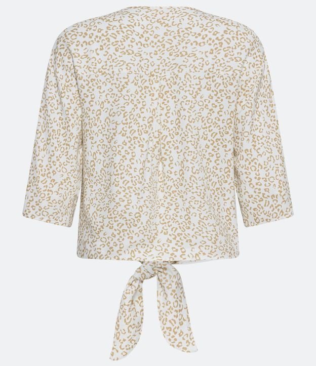 Blusa en Viscosa con Estampado Animal Print Jaguar y Amarre en la Barra 7
