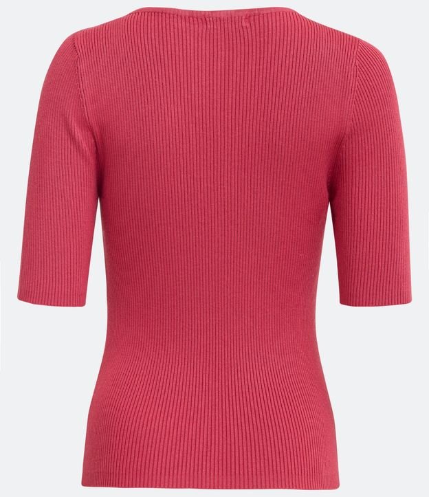 Blusa de Punto Acanalada con Cuello Barco 2