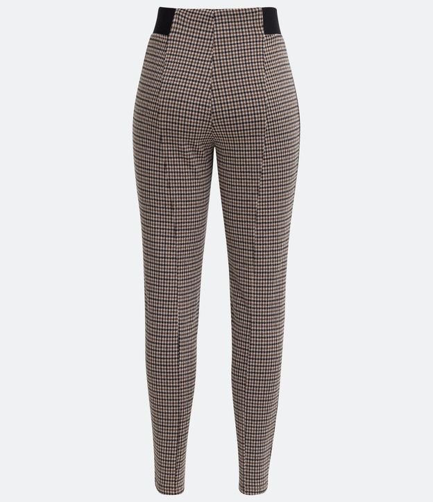 Pantalón Legging con Estampado de cuadros y Elástico Contrastante 9