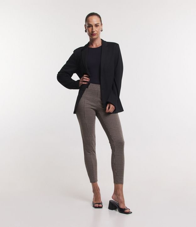 Pantalón Legging con Estampado de cuadros y Elástico Contrastante 2