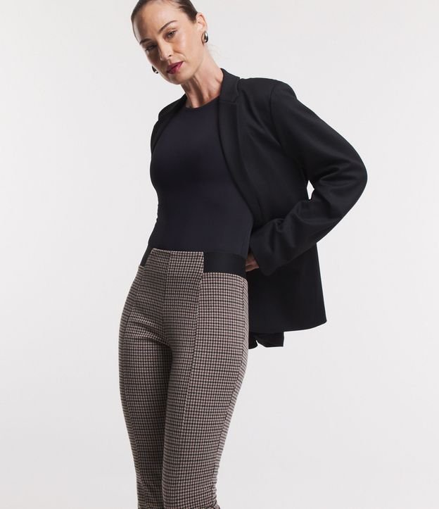 Pantalón Legging con Estampado de cuadros y Elástico Contrastante 3