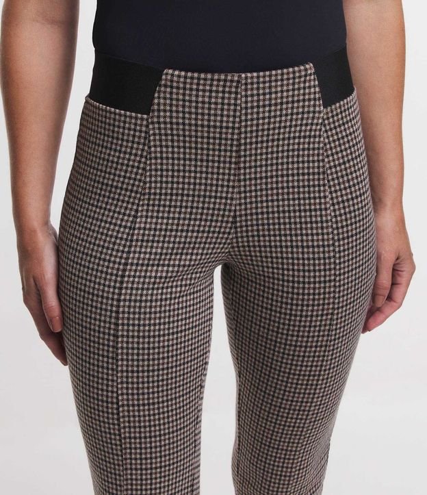 Pantalón Legging con Estampado de cuadros y Elástico Contrastante 6