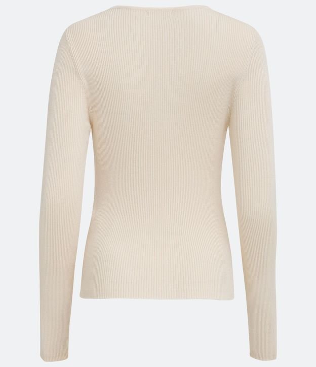 Blusa de Punto Acanalado con Cuello Barco y Mangas Largas 2