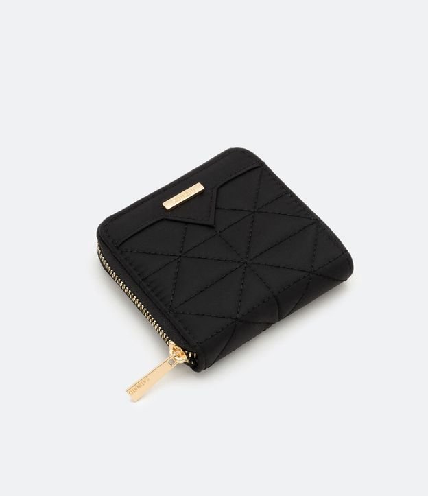 Billetera Pequeña con Cremallera y Textura Matelassê