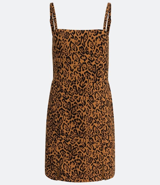 Vestido Corto Sastrería en Hilo Tinto con Animal Print Jaguar 7