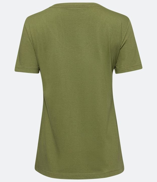 Remera en Algodón con Cuello V y Manga corta 5